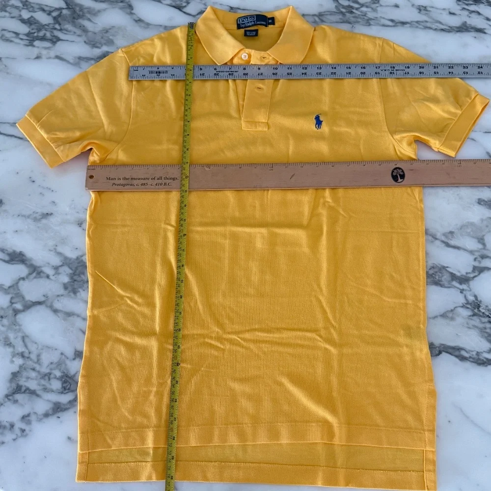 Polo Ralph Lauren Cotton Men's Yellow Pullover Polo Short‎ sleeve shirt,  Med